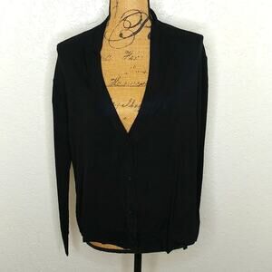 Heather By Bordeaux Button Front Cardigan Black